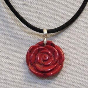 Vintage Carved Rose Fairy Whimsical Coquette Fairycore Pendant Necklace